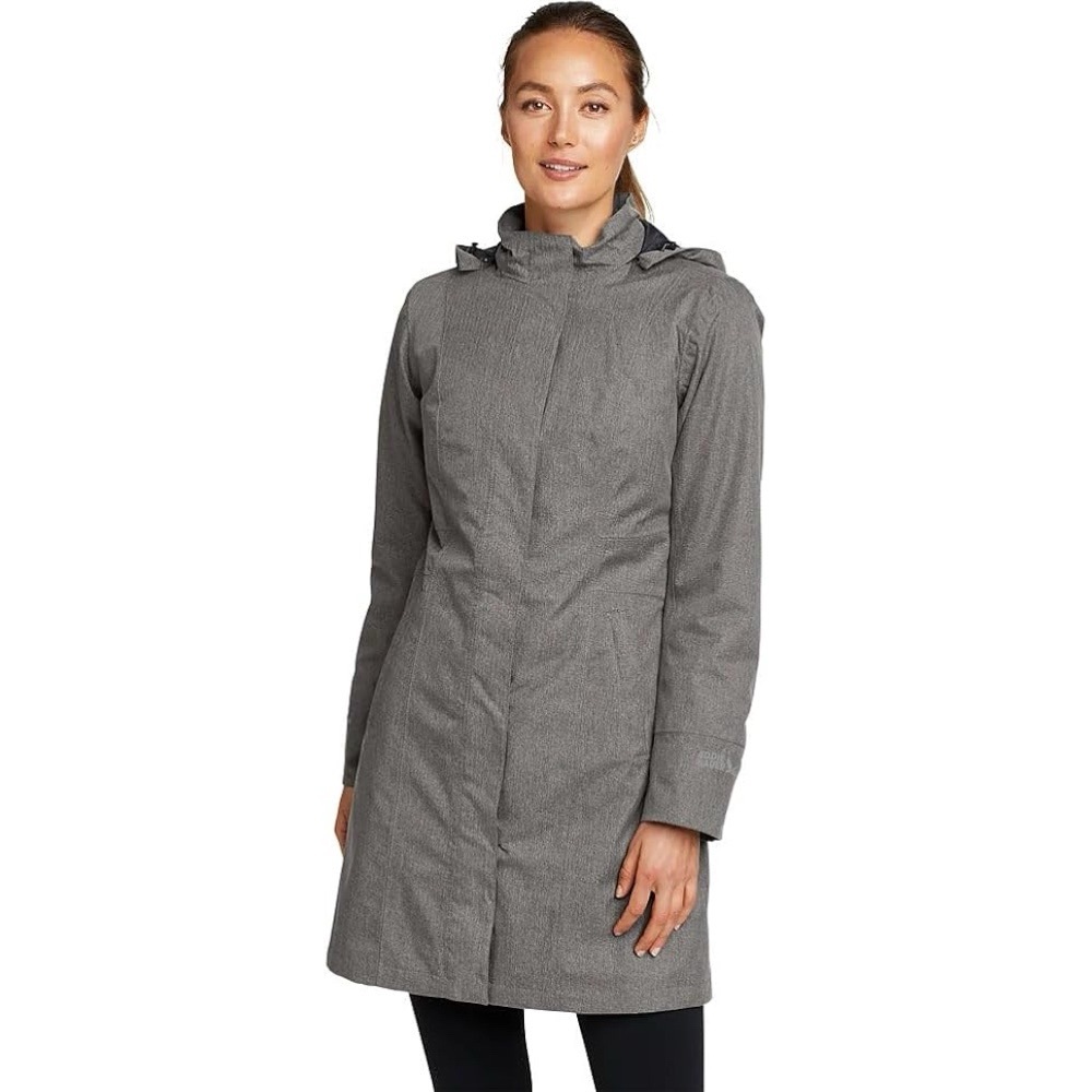 Eddie Bauer Coat Jacket Insulated Taupe Gray Winter Ski Hiking Medium M